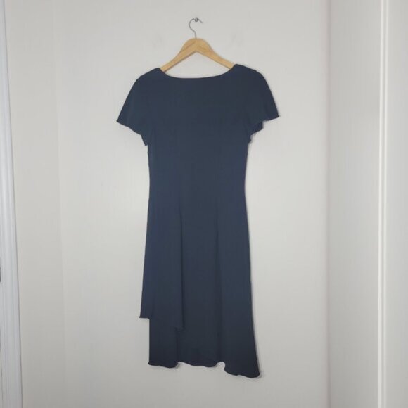 Dressbarn Women's Black Flowing Sleeve Evening V-neck Cocktail Dress Size 8 - Picture 2 of 9